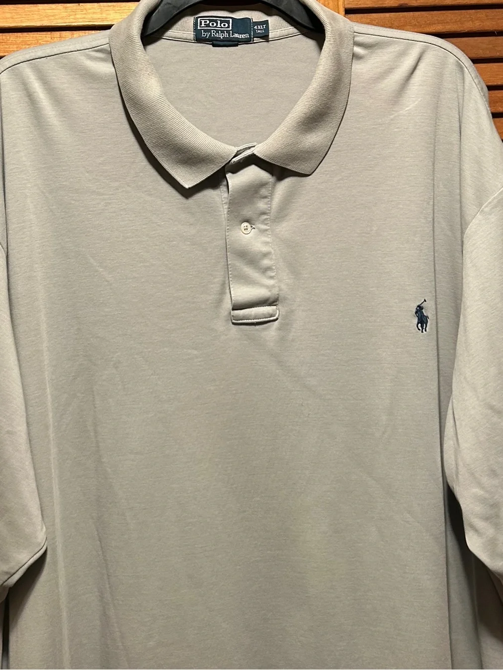 Ralph Lauren Grey Polo Shirt with Navy Blue Embroidered Logo